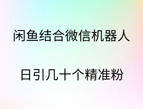 闲鱼结合微信机器人，日引几十个精准粉时创创业网_分享最新创业项目_营销工具_获客工具_脚本定制_引流获客_网站开发_小程序开发资源网